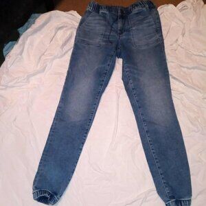 American Eagle Women's Soft Knit Denim Joggers, Size 4 long elastic legs & waist